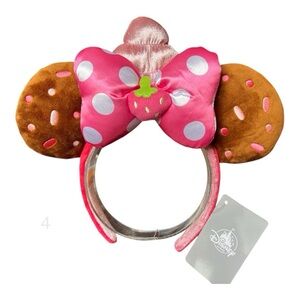 Disney Parks Minnie Mouse Strawberry Cupcake Munchlings Ears Headband - NWT 4